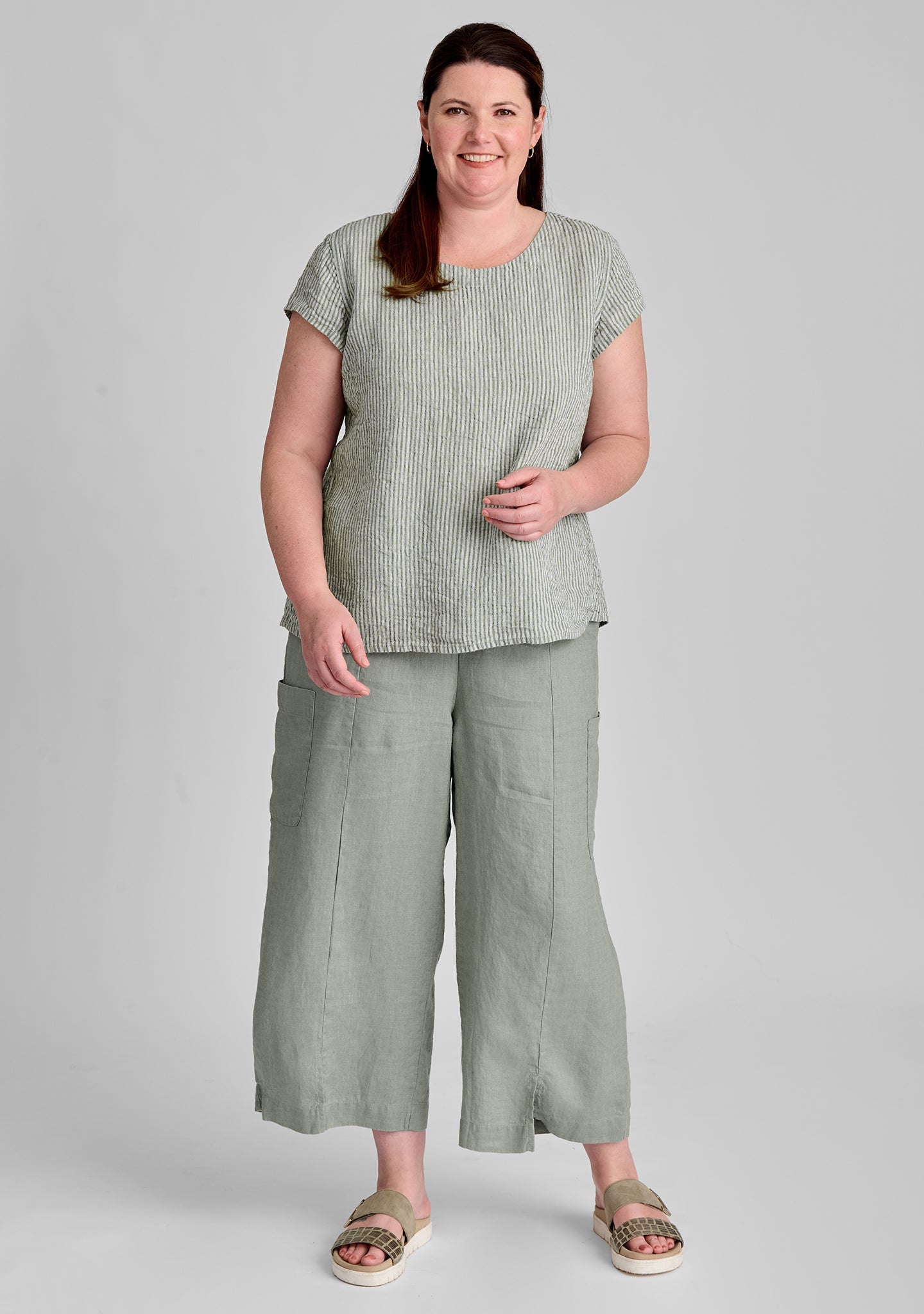 Modern Flood - Linen Pants With Elastic Waist - FINAL SALE