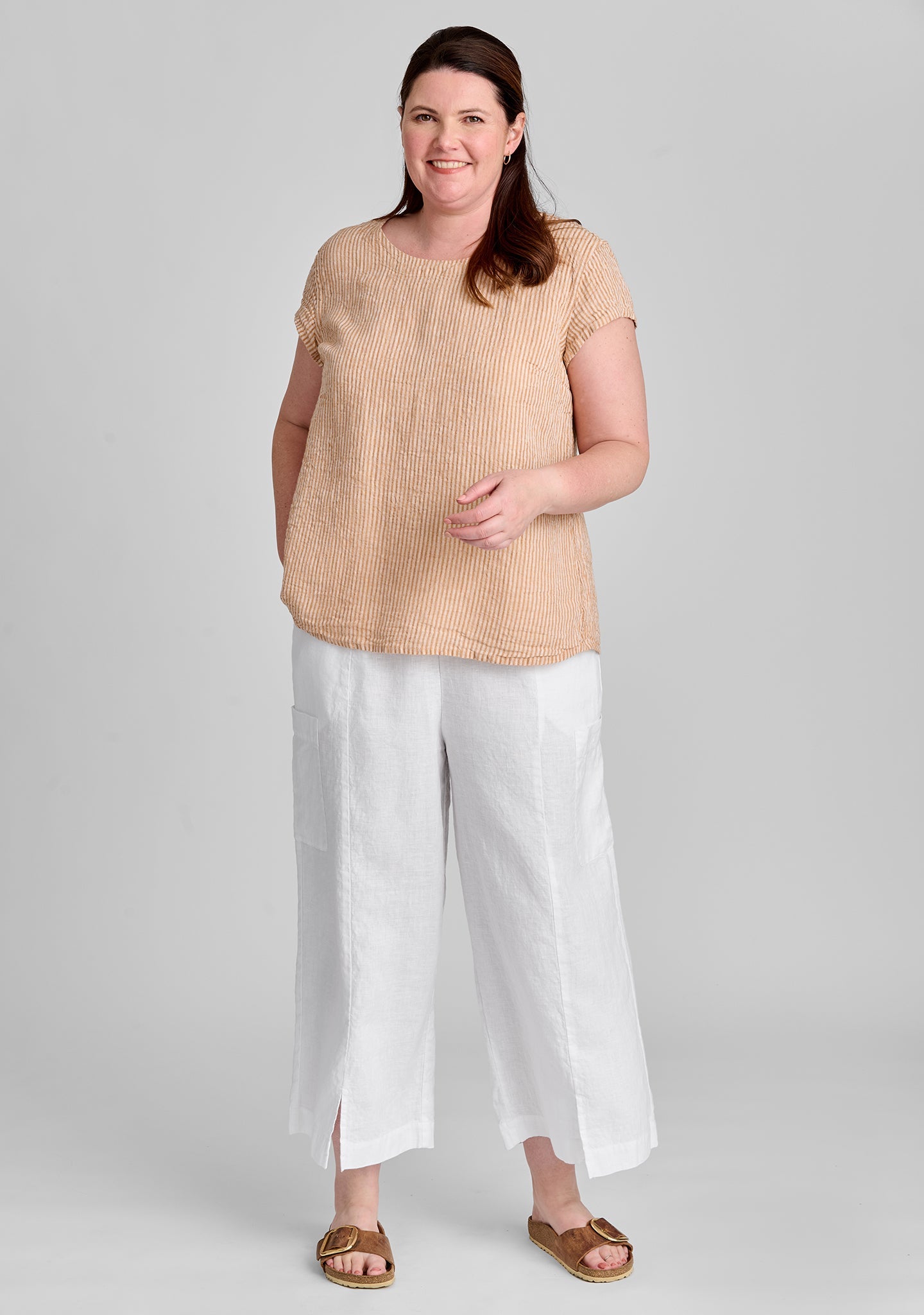 Tuck Back Tee - Linen T Shirt - FINAL SALE
