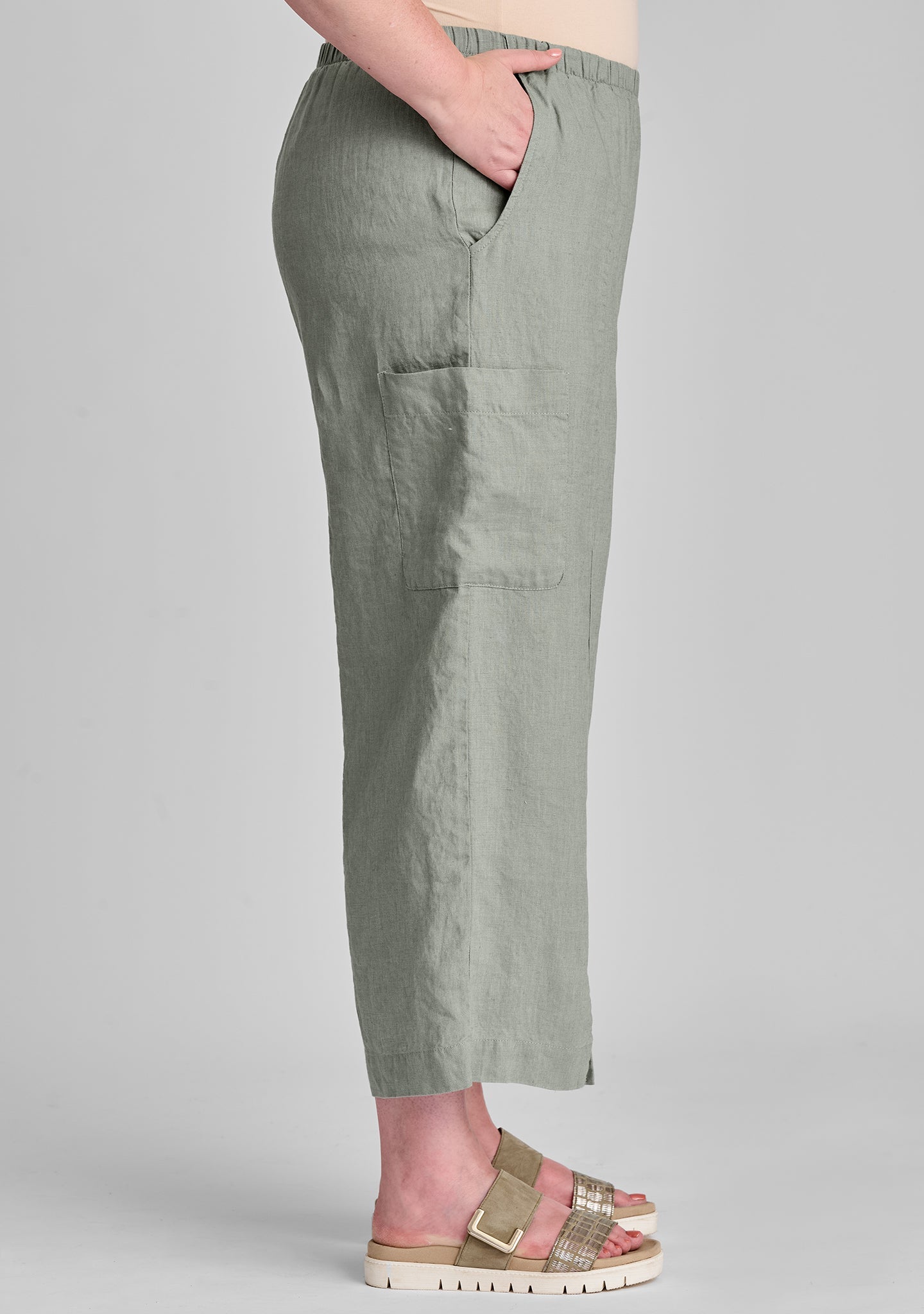 Modern Flood - Linen Pants With Elastic Waist - FINAL SALE
