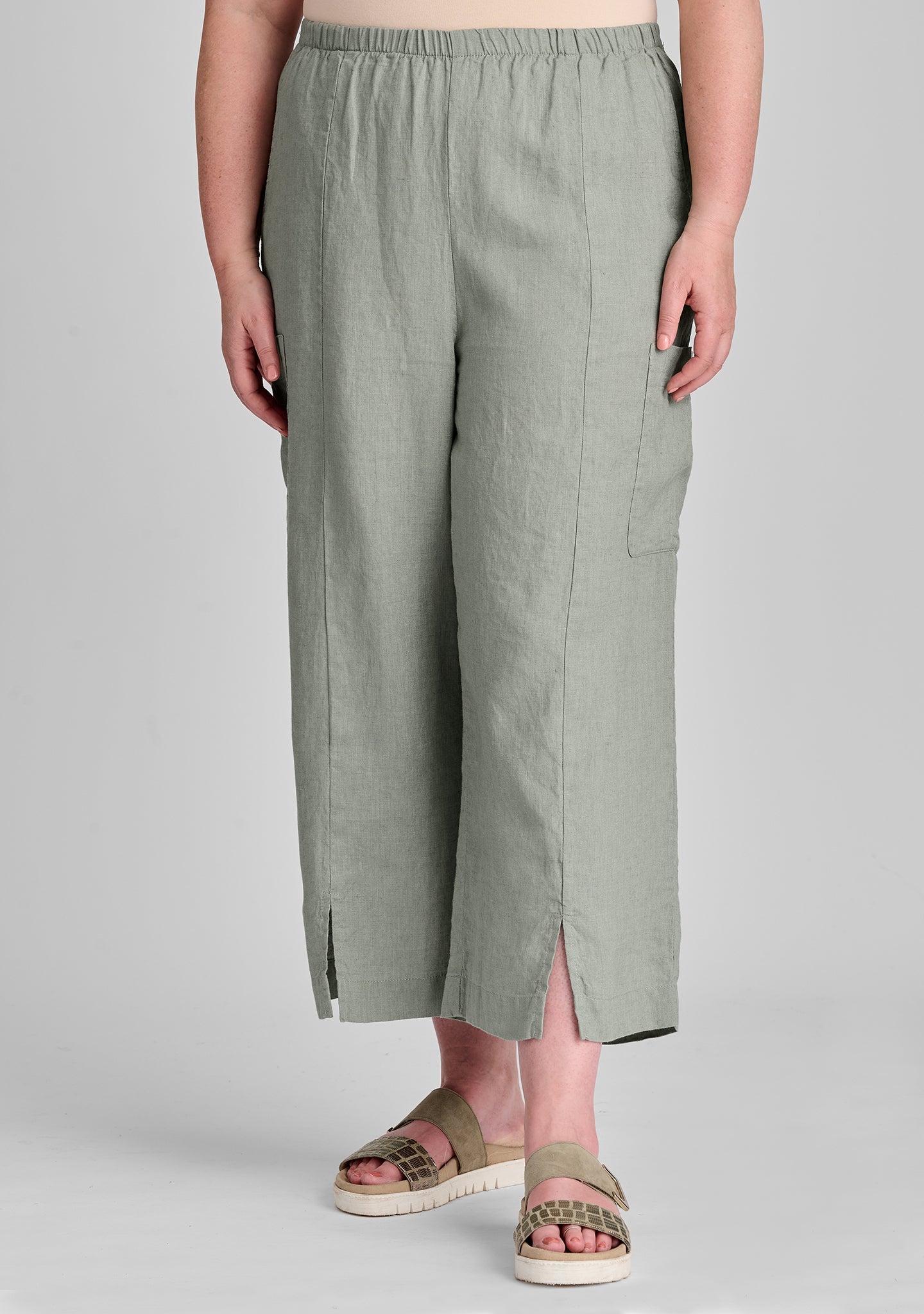 Modern Flood - Linen Pants With Elastic Waist - FINAL SALE