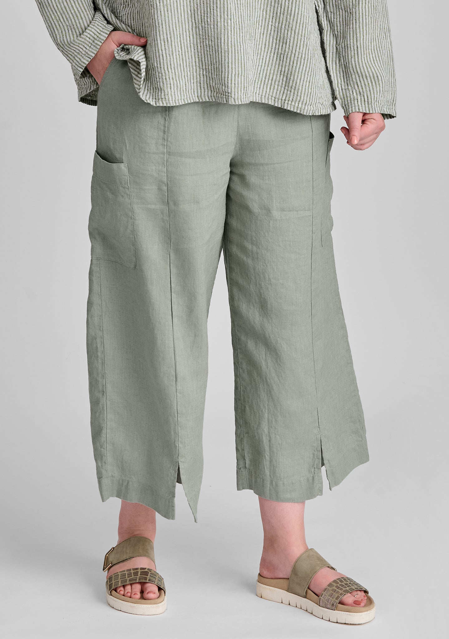 Modern Flood - Linen Pants With Elastic Waist - FINAL SALE