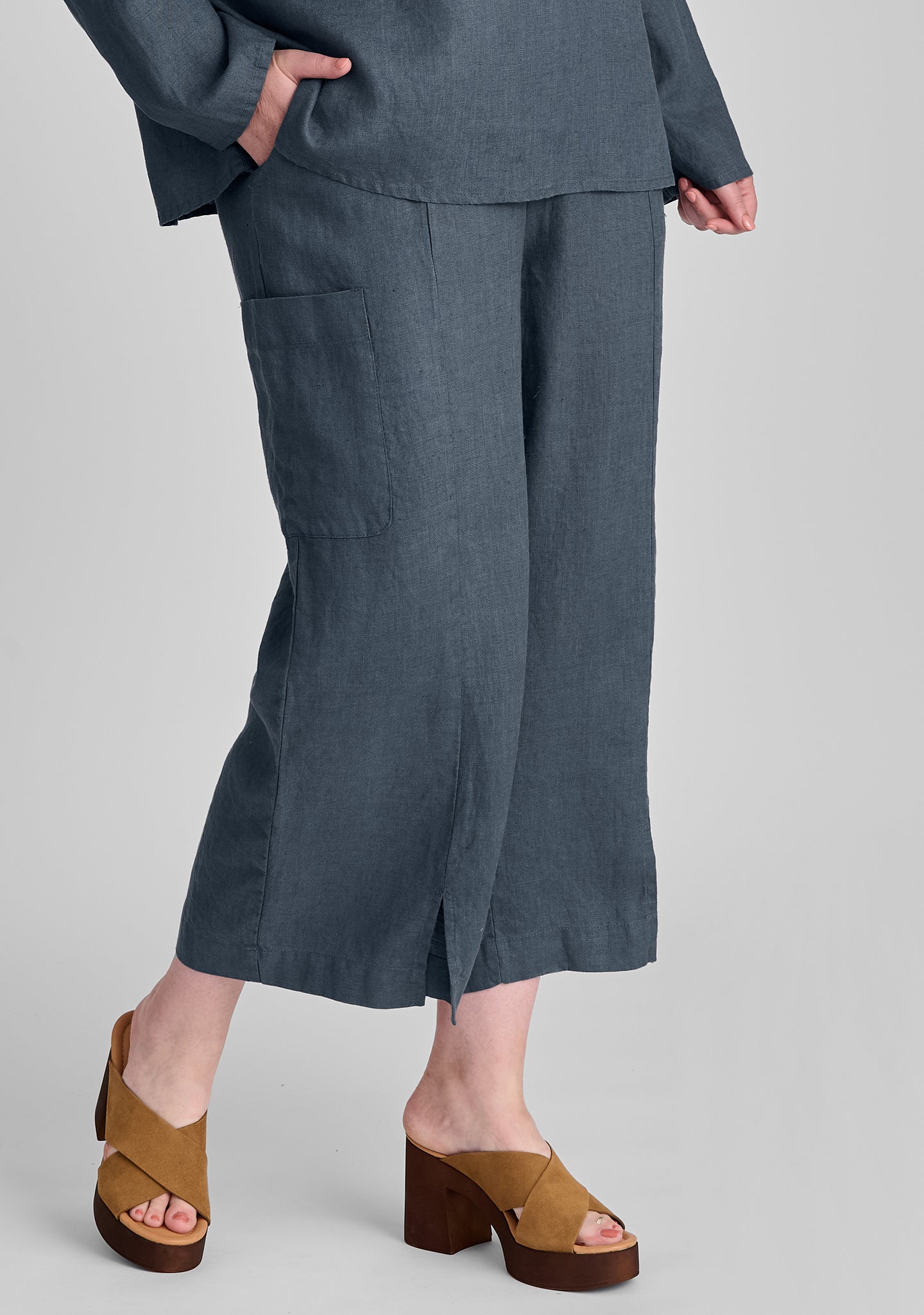 Modern Flood - Linen Pants With Elastic Waist - FINAL SALE