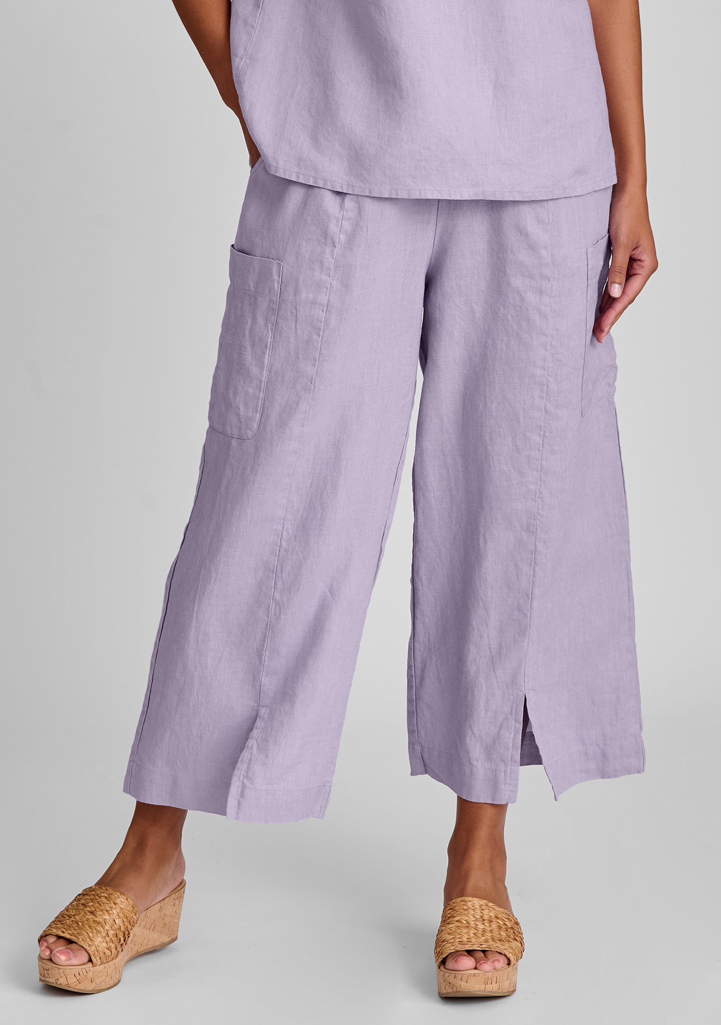 Modern Flood - Linen Pants With Elastic Waist - FINAL SALE