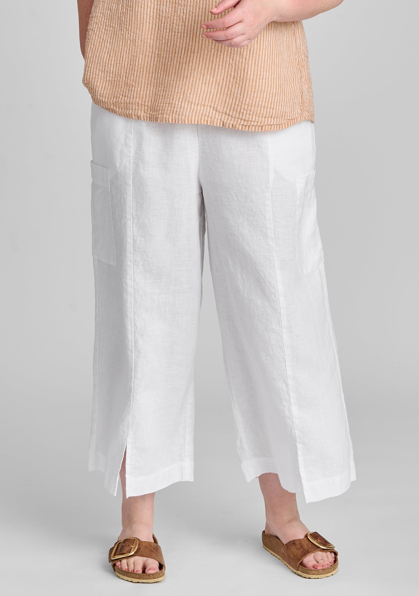 Modern Flood - Linen Pants With Elastic Waist - FINAL SALE