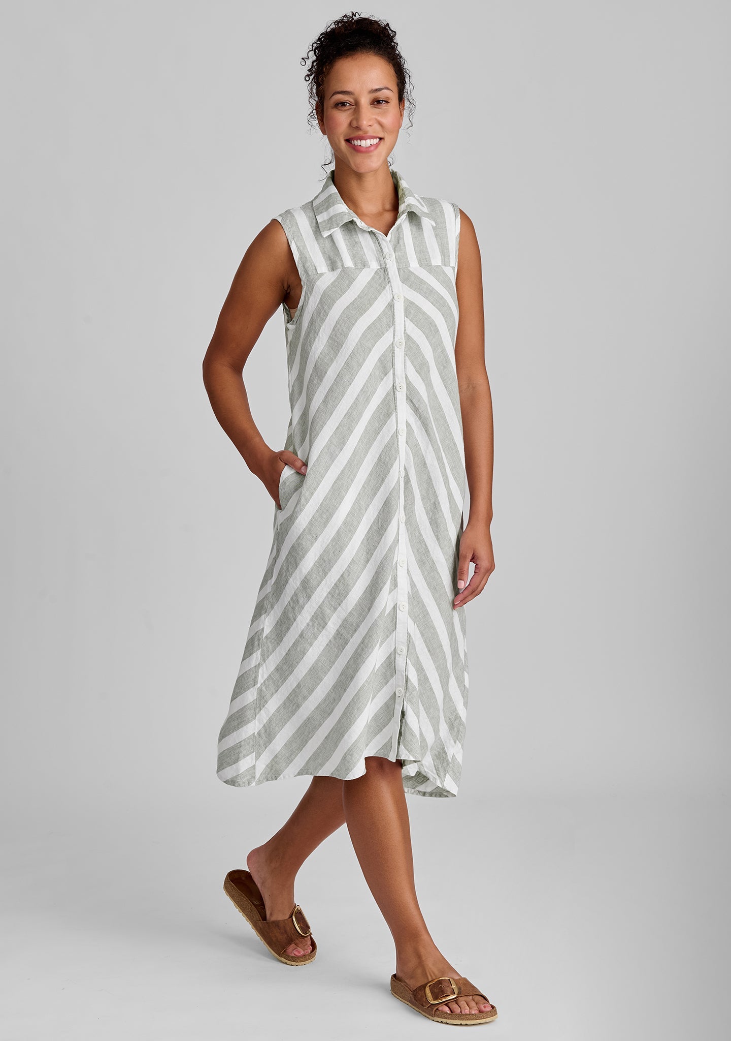 Skyline Dress - Linen Button Down Dress - FINAL SALE