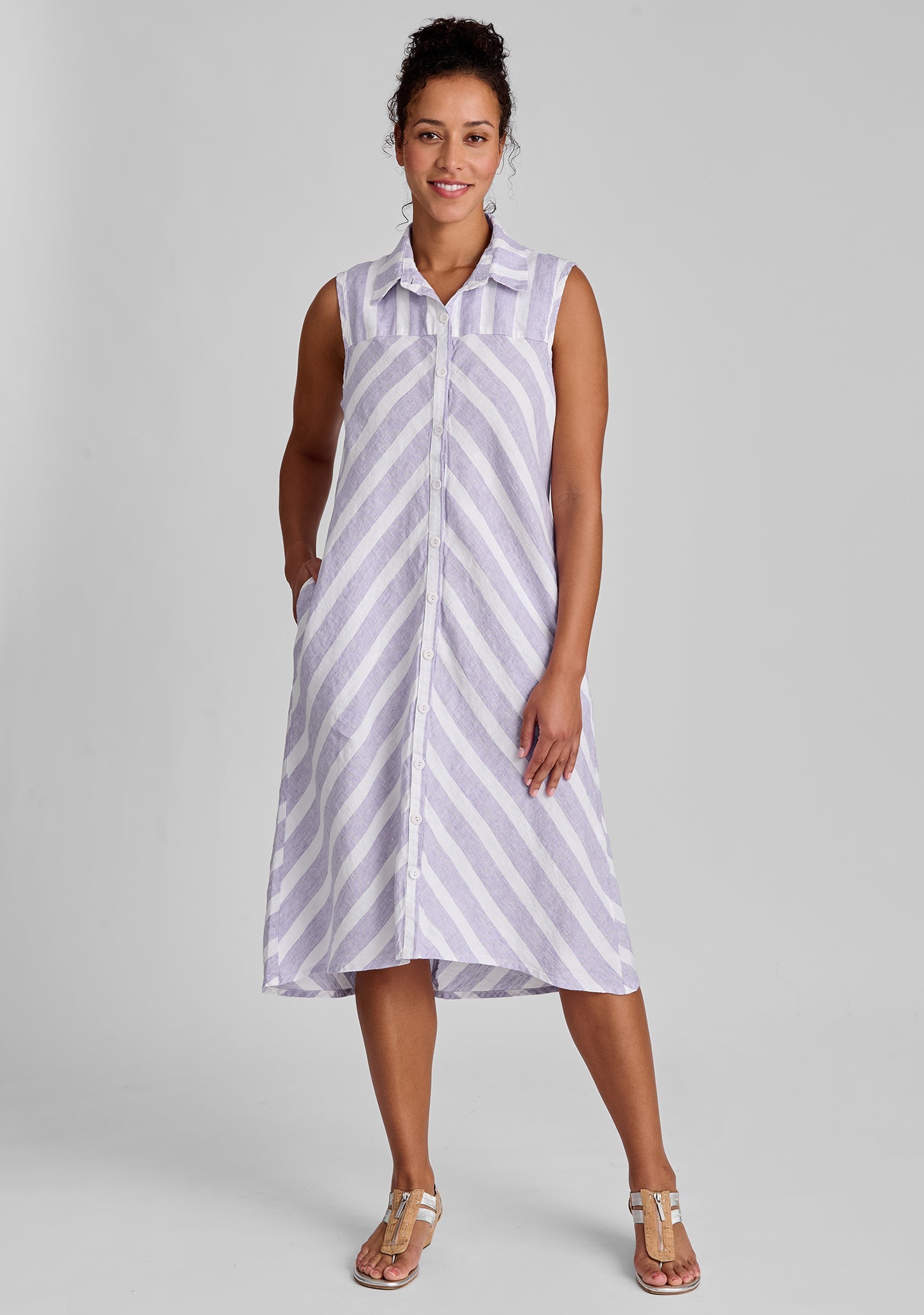 Skyline Dress - Linen Button Down Dress - FINAL SALE