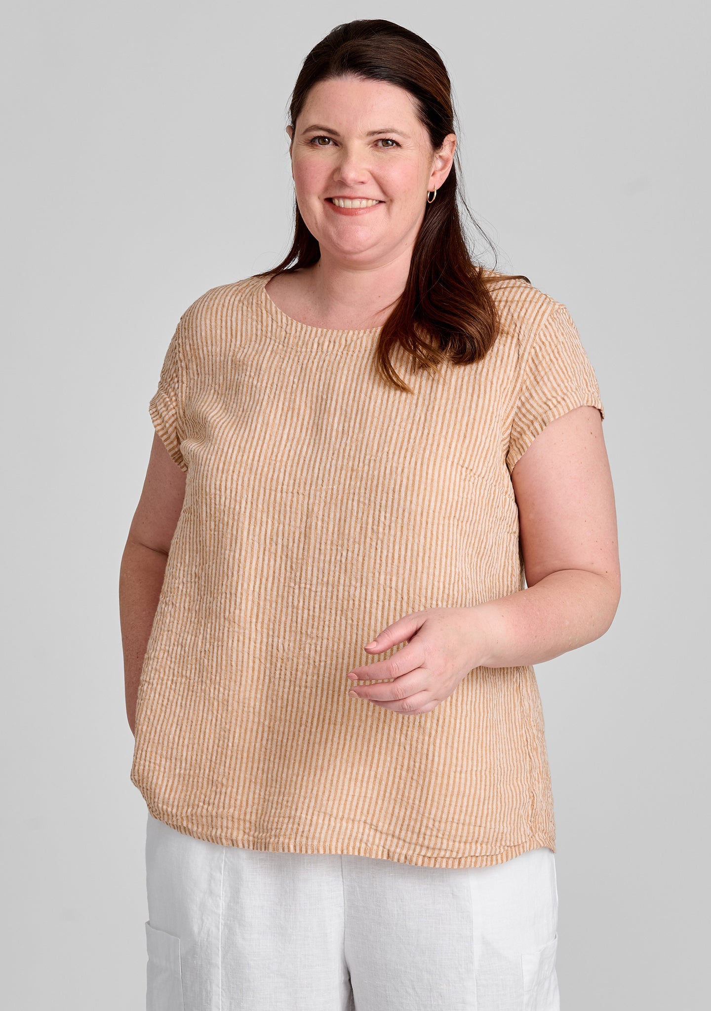 Tuck Back Tee - Linen T Shirt - FINAL SALE