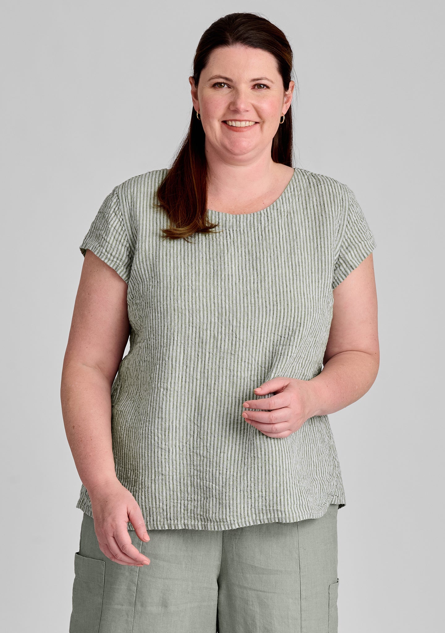 Tuck Back Tee - Linen T Shirt - FINAL SALE
