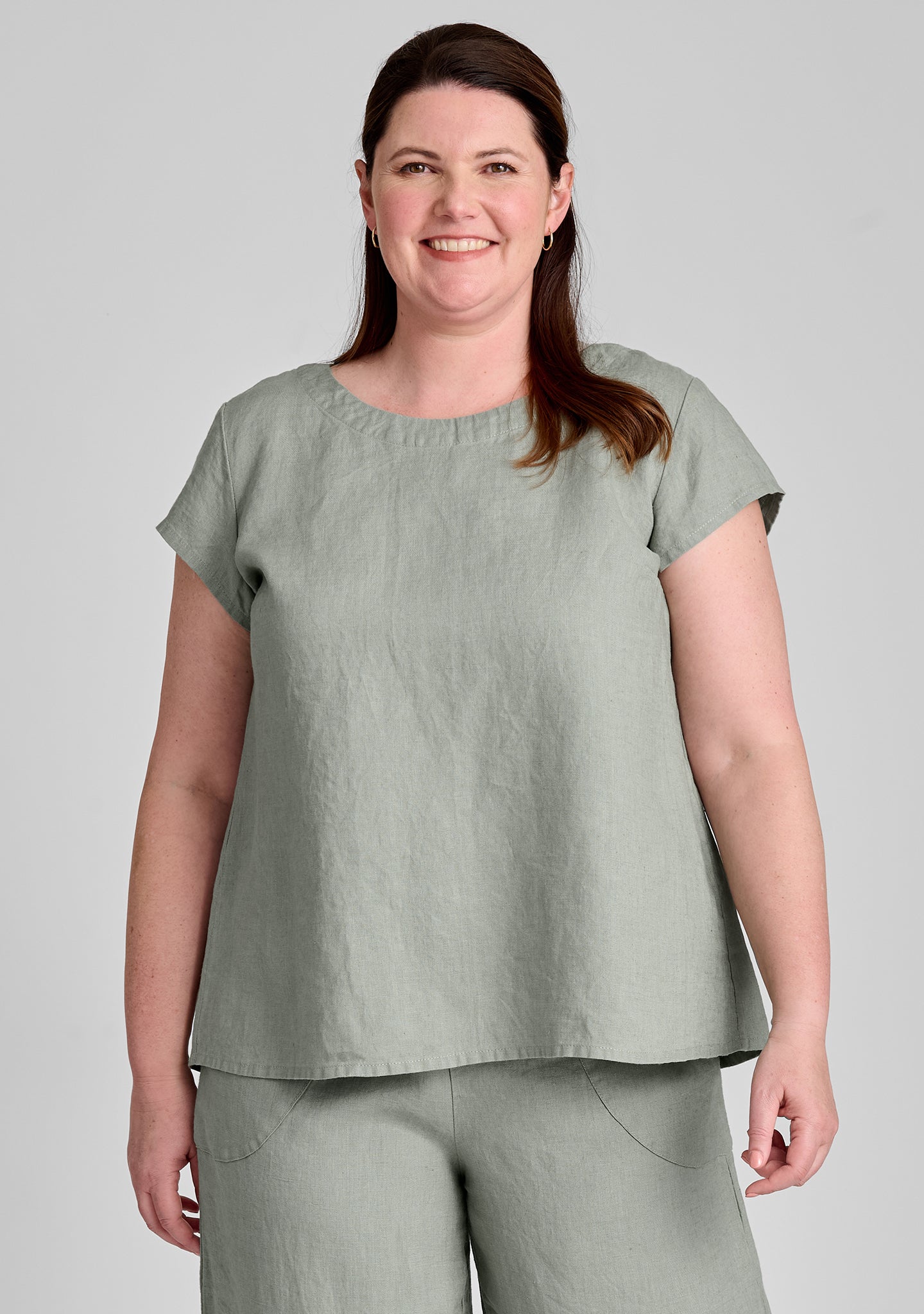 Tuck Back Tee - Linen T Shirt - FINAL SALE