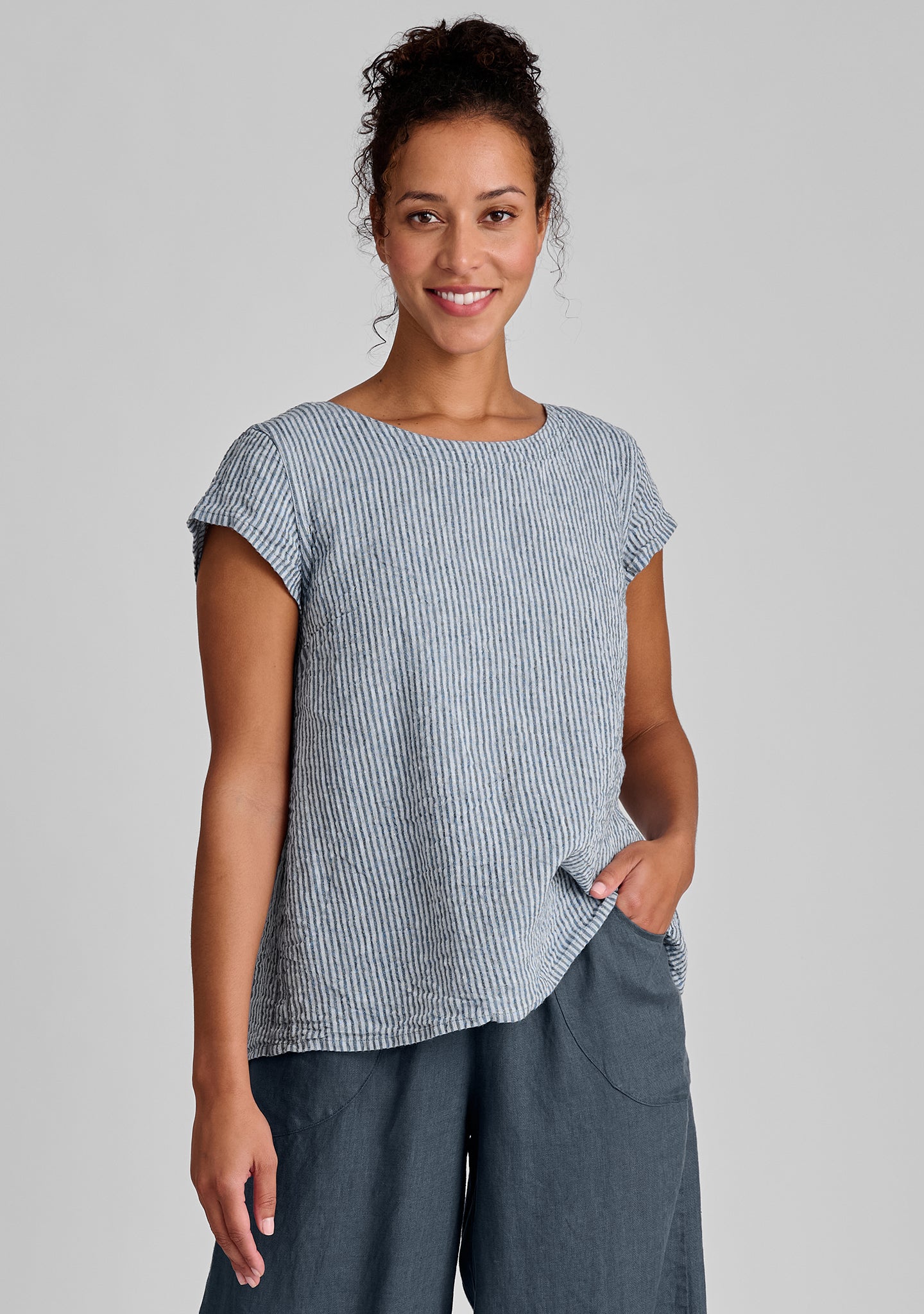 Tuck Back Tee - Linen T Shirt - FINAL SALE