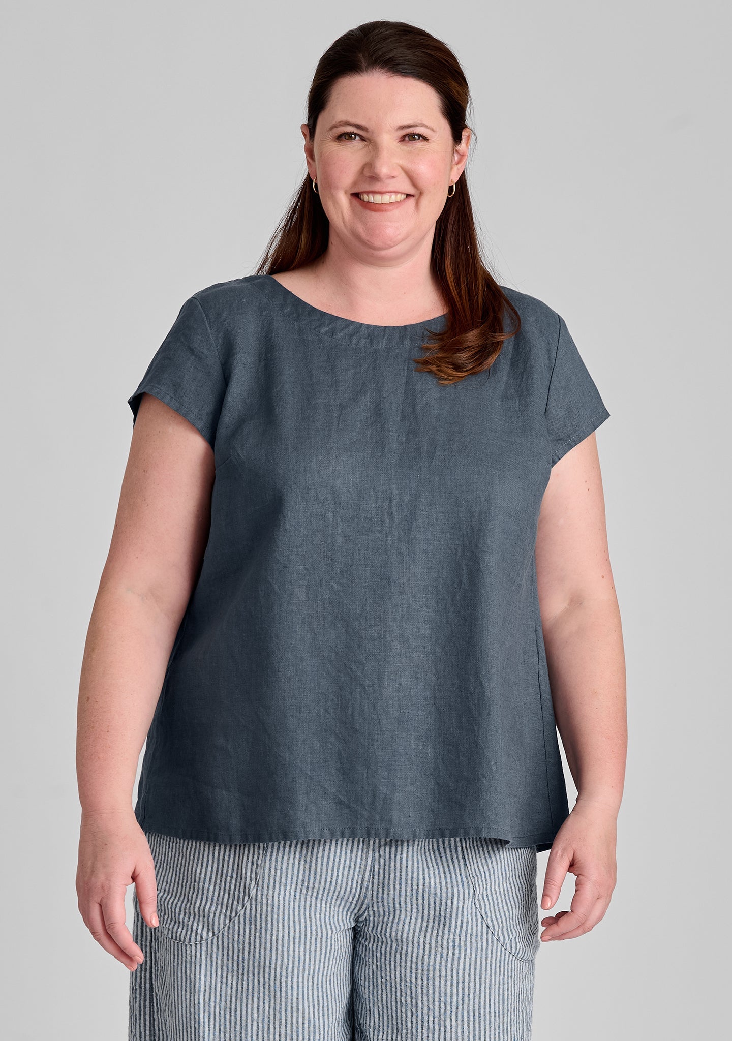 Tuck Back Tee - Linen T Shirt - FINAL SALE