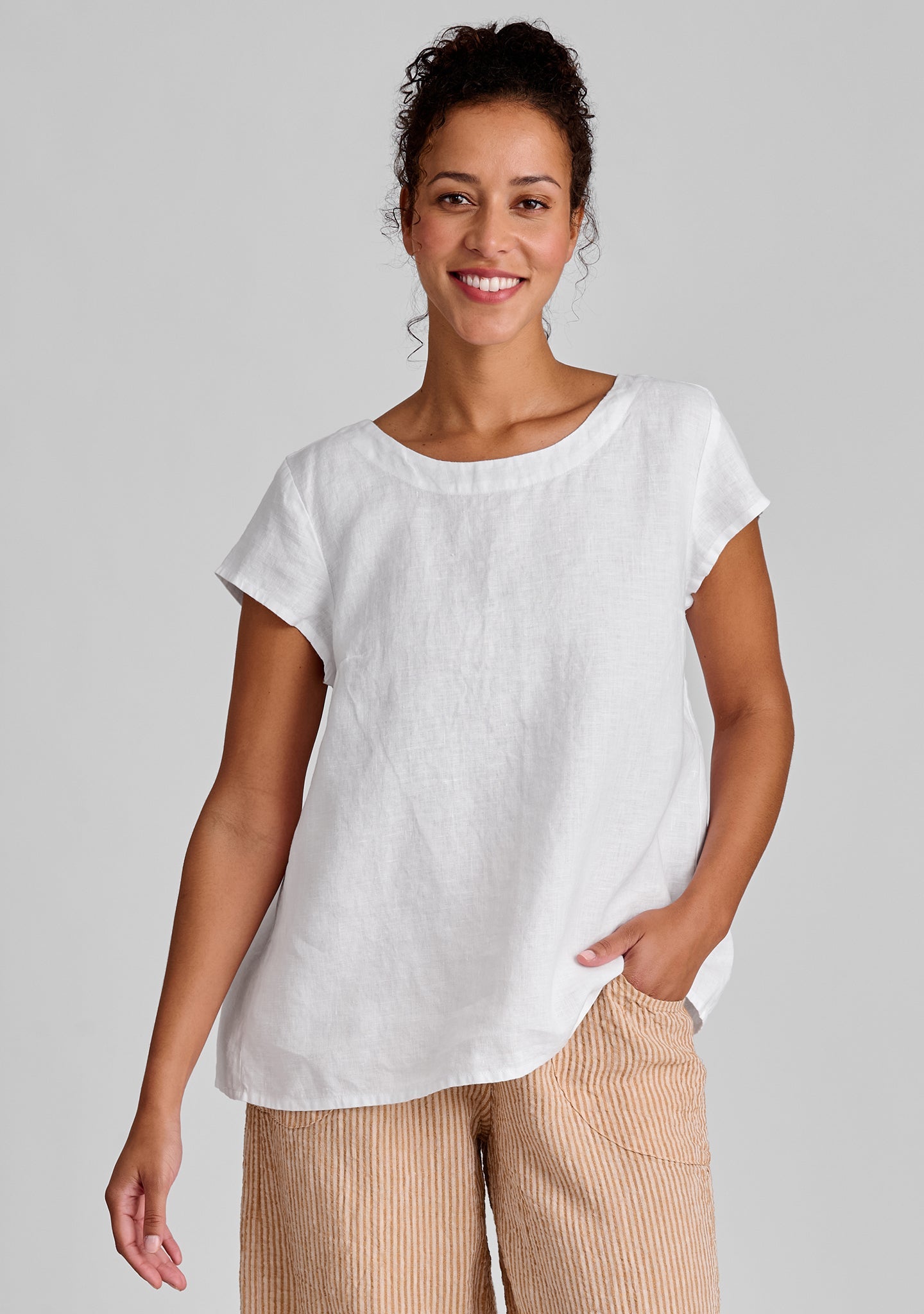 Tuck Back Tee - Linen T Shirt - FINAL SALE