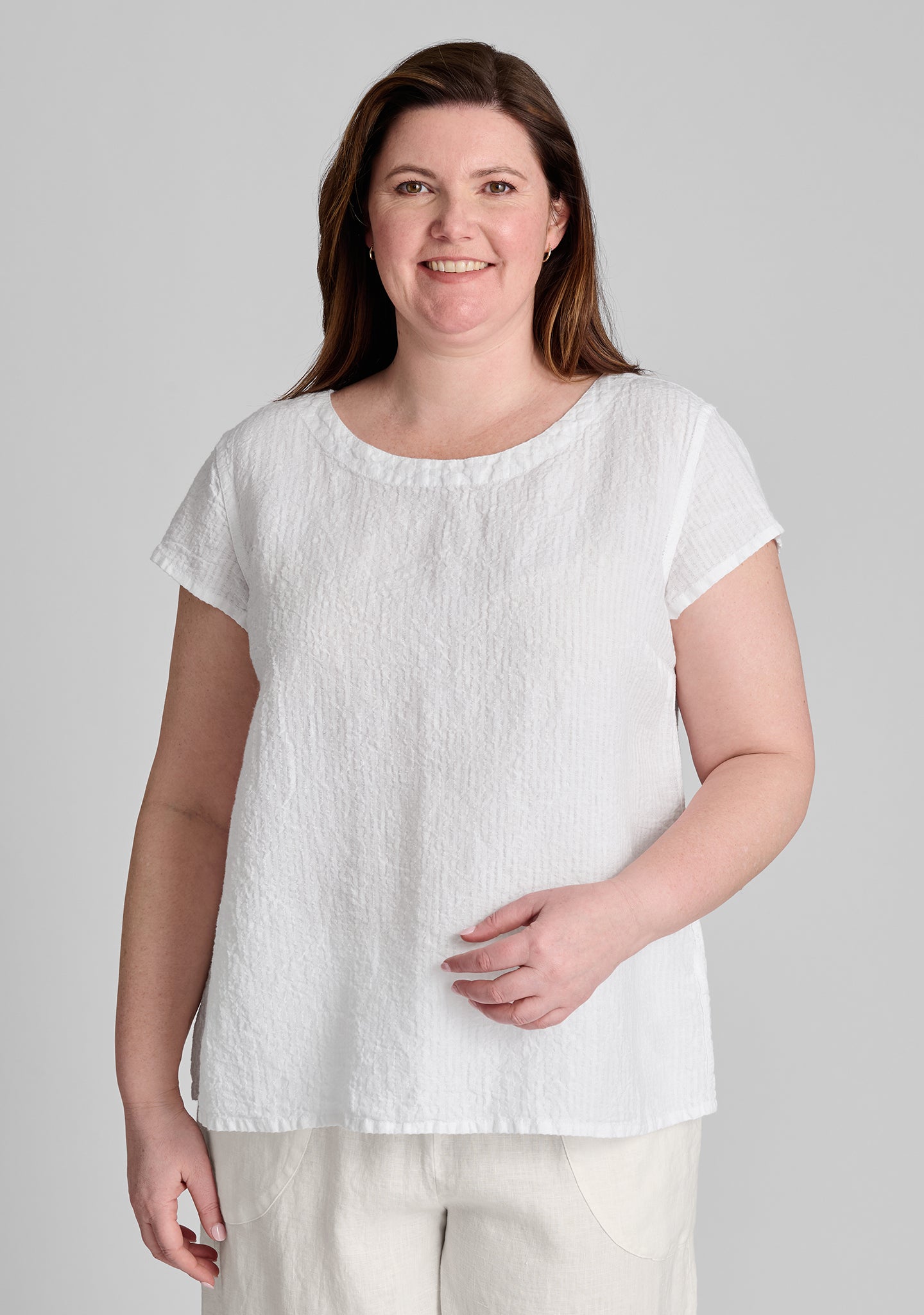 Tuck Back Tee - Linen T Shirt - FINAL SALE