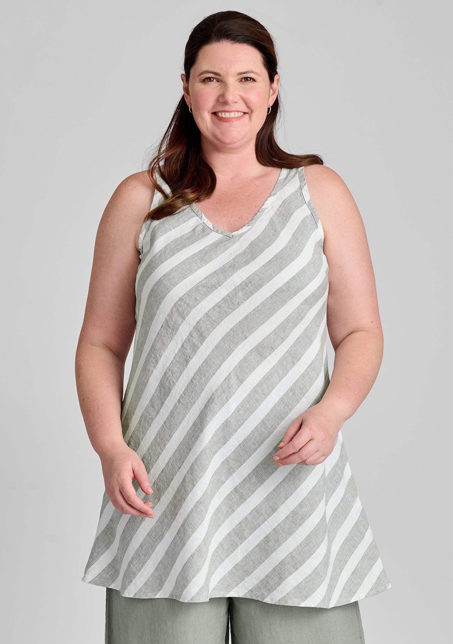Two Way Bias Tunic - Linen Tank Top - FINAL SALE