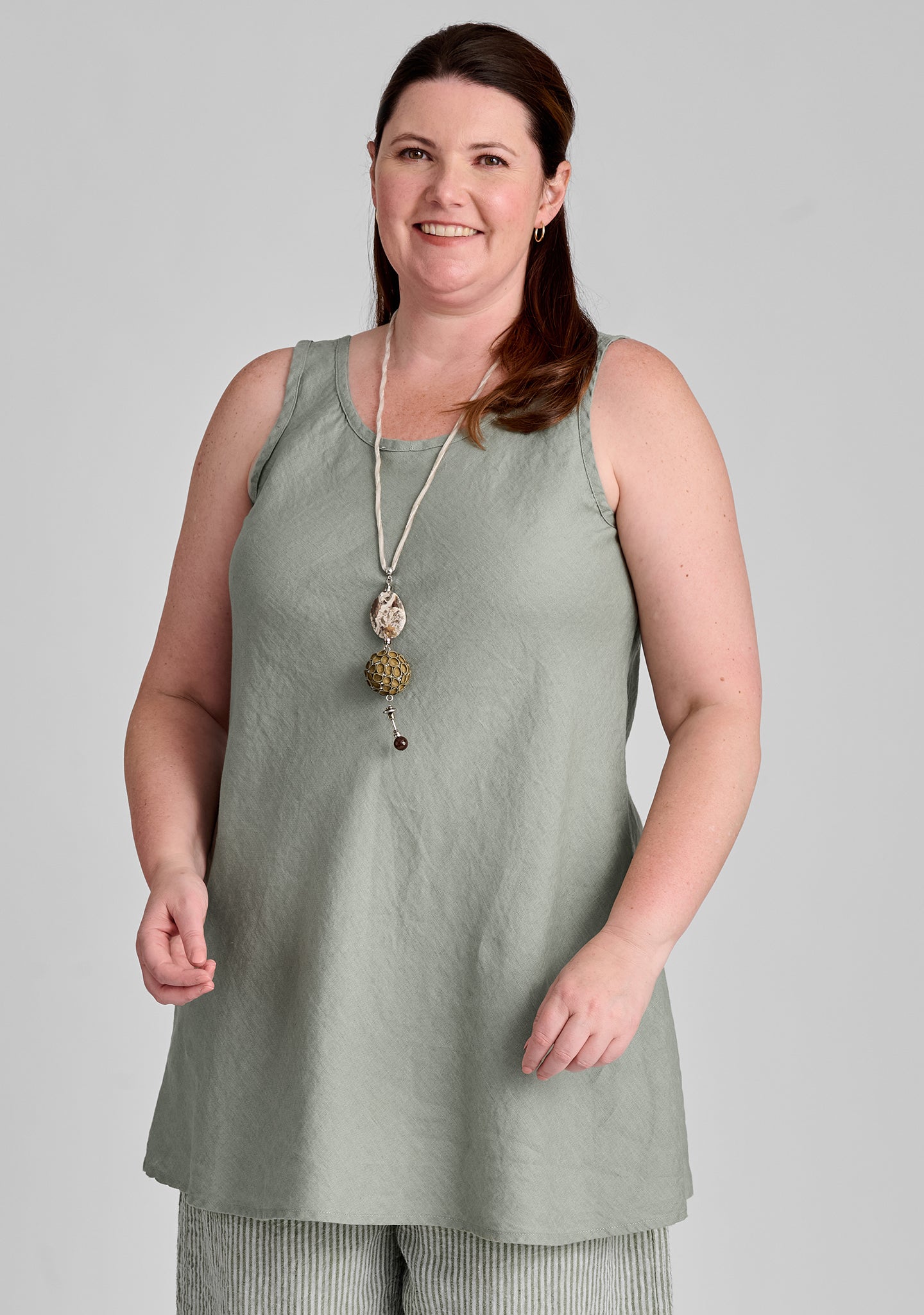 Two Way Bias Tunic - Linen Tank Top - FINAL SALE