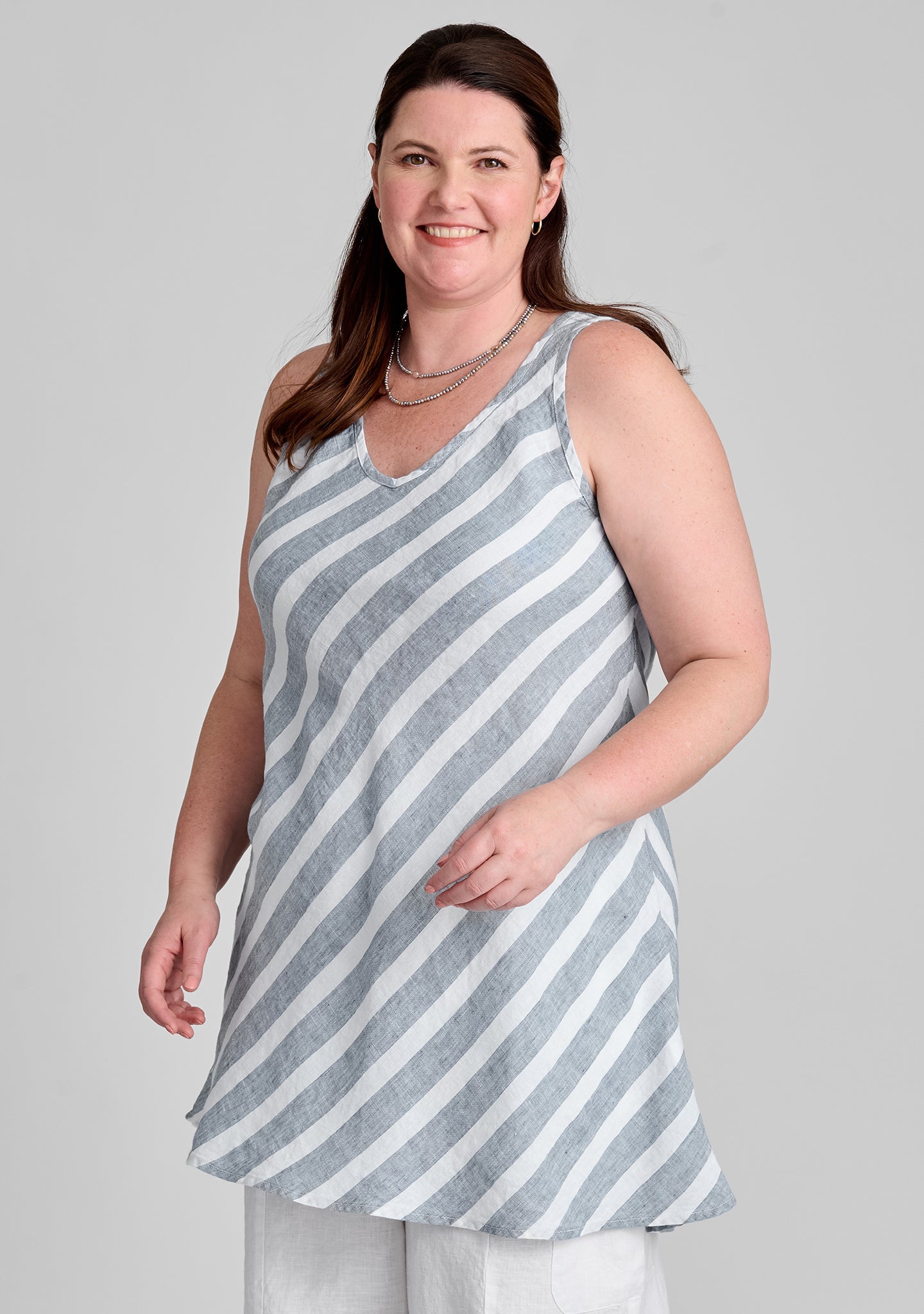 Two Way Bias Tunic - Linen Tank Top - FINAL SALE