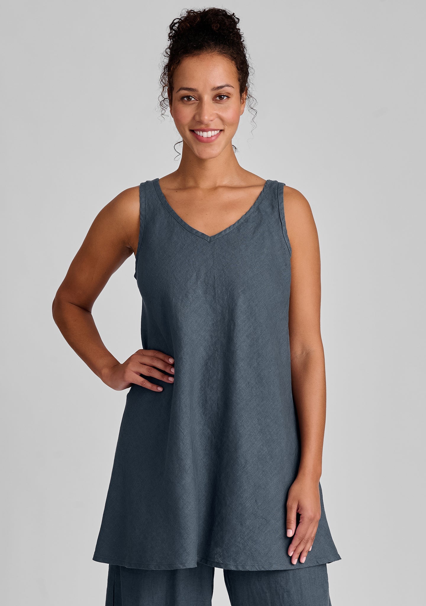 Two Way Bias Tunic - Linen Tank Top - FINAL SALE