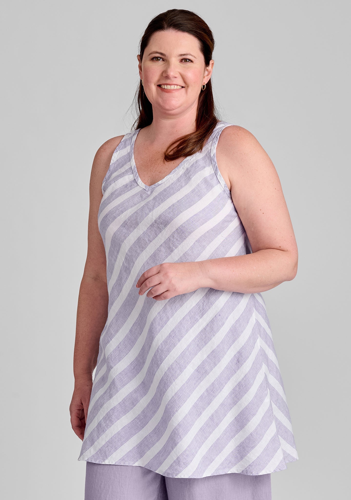 Two Way Bias Tunic - Linen Tank Top - FINAL SALE