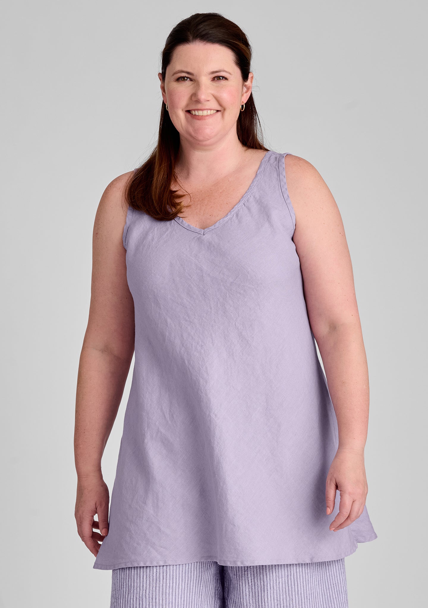 Two Way Bias Tunic - Linen Tank Top - FINAL SALE