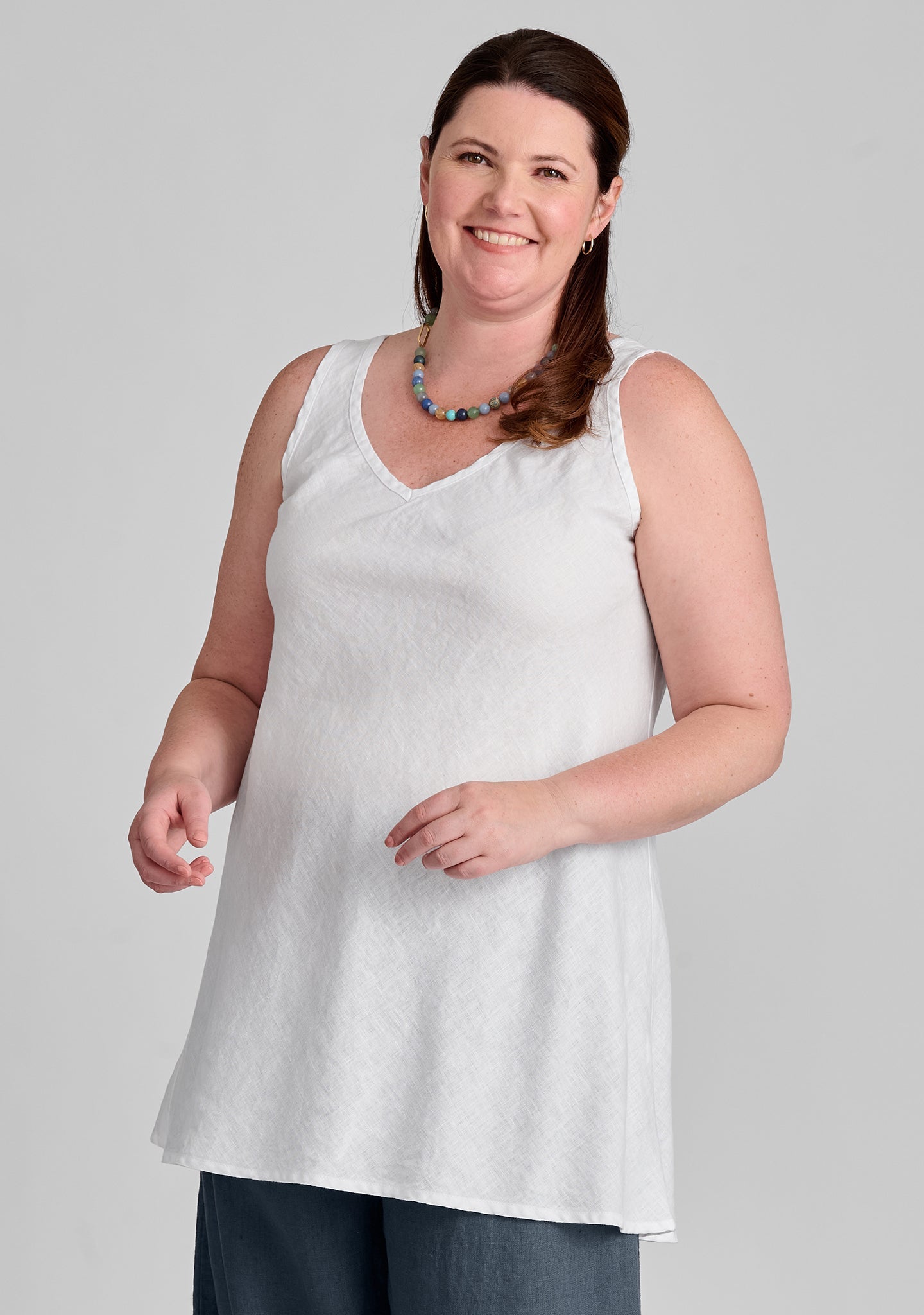 Two Way Bias Tunic - Linen Tank Top - FINAL SALE