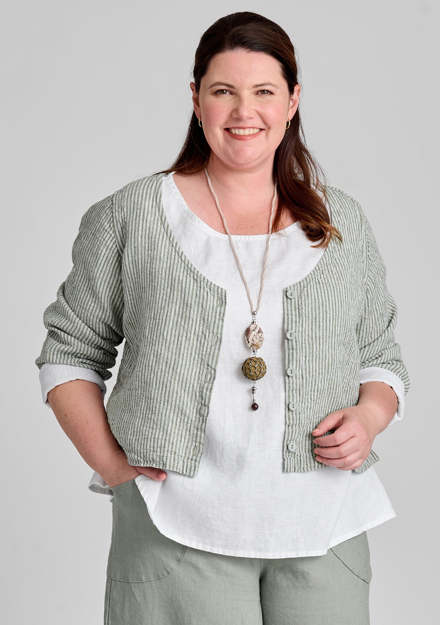 Vee Cardi - Linen Cardigan - FINAL SALE
