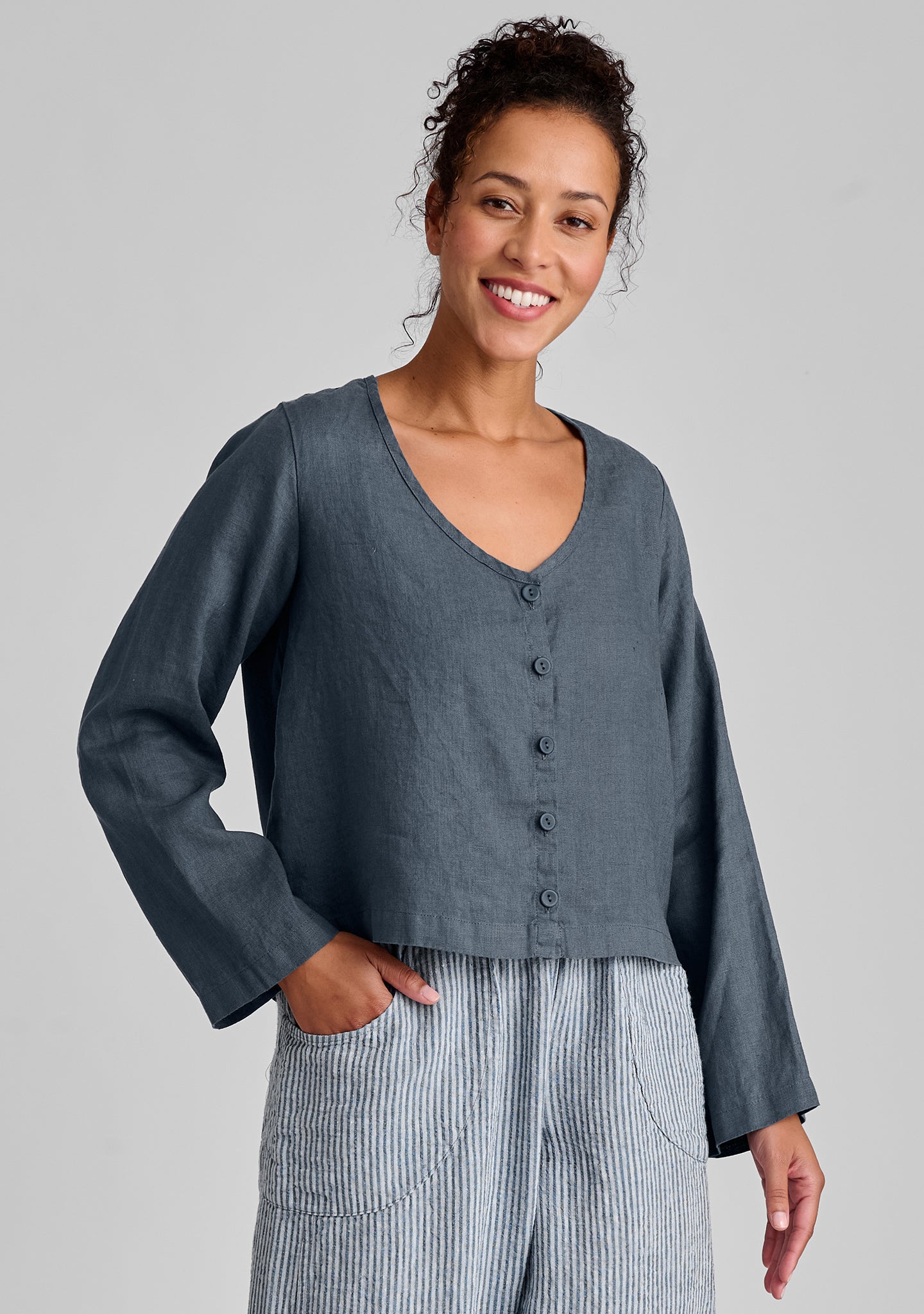 Vee Cardi - Linen Cardigan - FINAL SALE