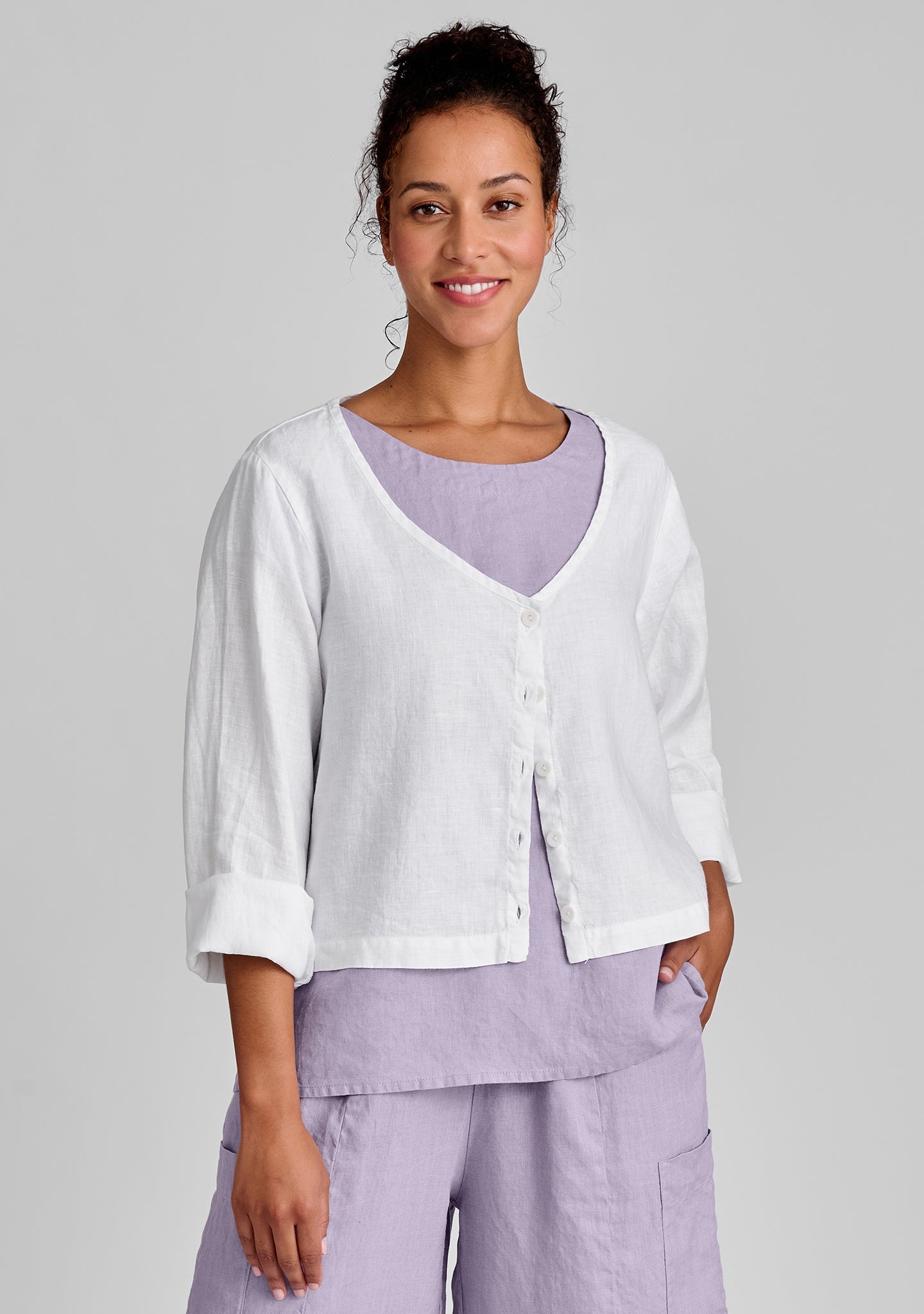 Vee Cardi - Linen Cardigan - FINAL SALE